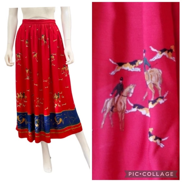 Ralph Lauren Dresses & Skirts - Ralph Lauren Fox Hunt Skirt High End Ralph Lauren Blue Label Vintage Designer